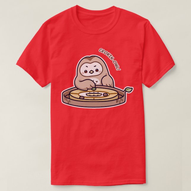 Camiseta Kawaii Games Crokinole Owl (Diseño del anverso)