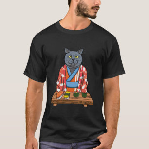 Camiseta Kawaii: Gato kawaii británico kirguiso Kimono Sush