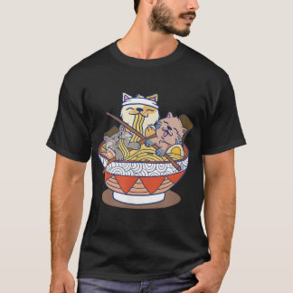 Camiseta Kawaii Gats Anime Japonés Ramen Noodles