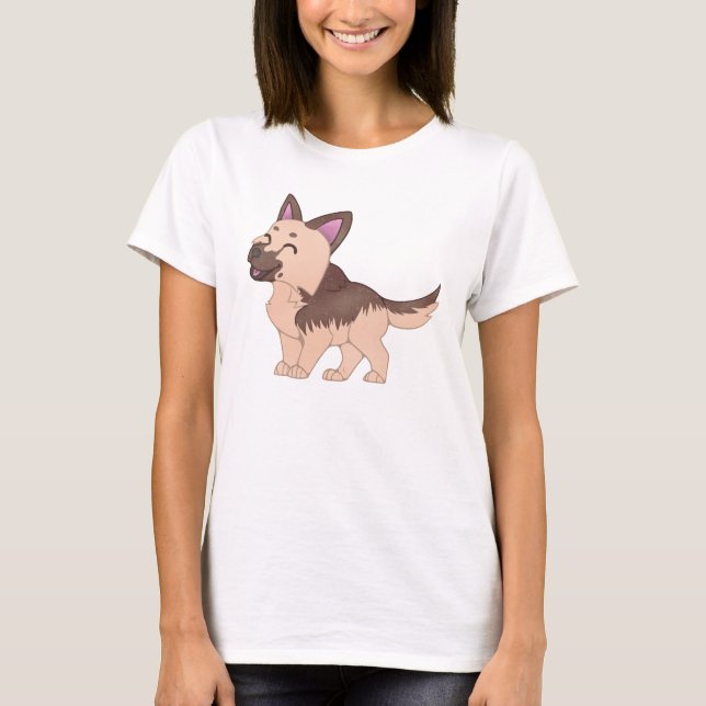 Camiseta Kawaii German Shepherd Dog (Anverso)