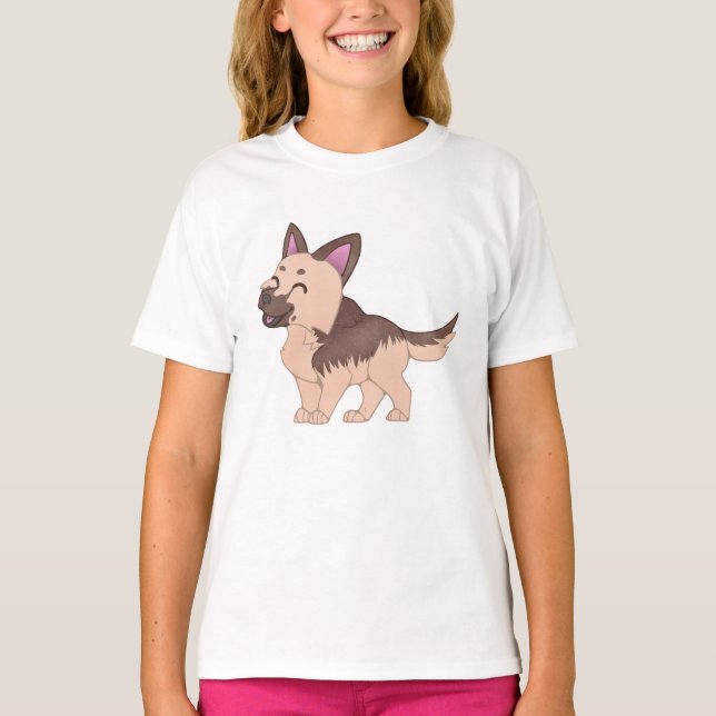 Camiseta Kawaii German Shepherd Dog (Anverso)