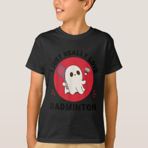 Camiseta Kawaii Ghost Badminton Lover Me Encanta Ba