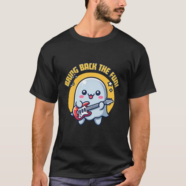 Camiseta Kawaii Ghost Tocando Guitarra (Anverso)