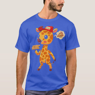 Camiseta Kawaii Giraffe Cute Animal Pizza Delivery Funny Pi