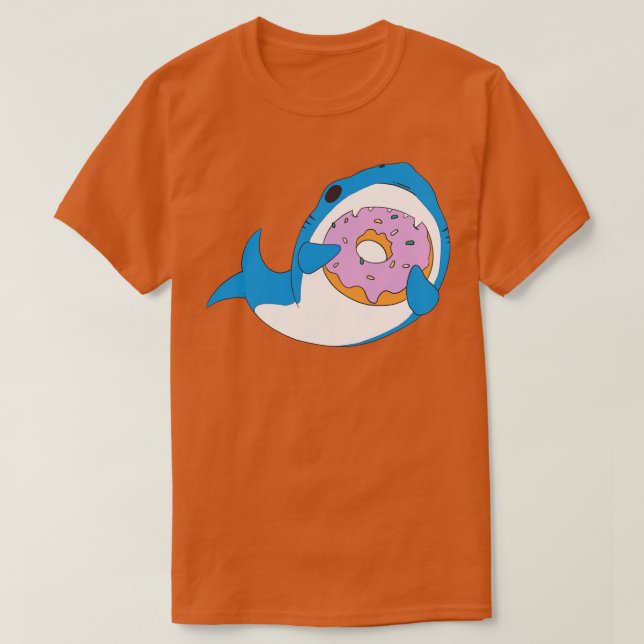 Camiseta Kawaii gracioso comiendo humor de donut (Diseño del anverso)