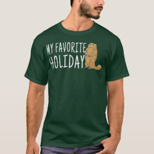 Camiseta Kawaii Groundhog Rodent vacaciones favoritas Feliz