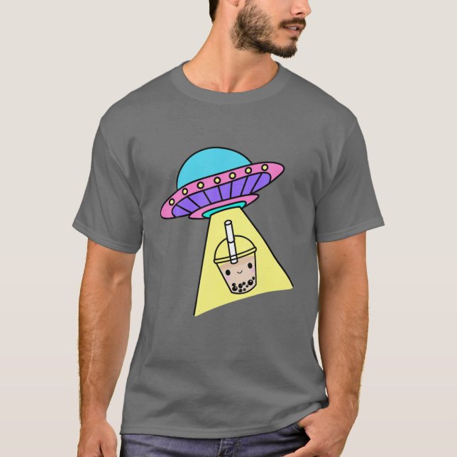Camiseta Kawaii Guay Boba Té De Bura Con Gif De OVNI (Anverso)