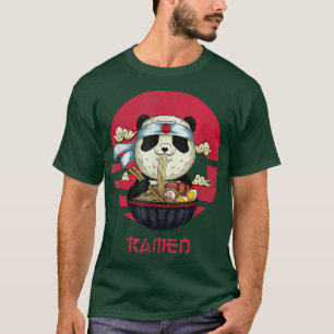 Camiseta Kawaii Guay Panda Comiendo fideos Ramen Ramen Rame