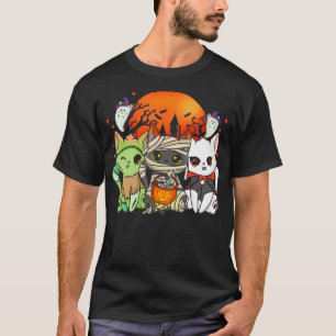 Camiseta Kawaii Halloween Cats Cat Halloween Party
