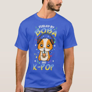 Camiseta Kawaii Hamster Alimentado Por Boba Bubble Tea Y