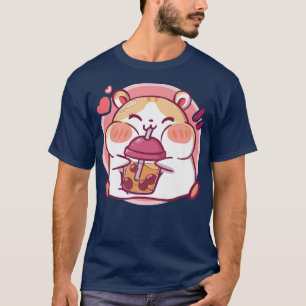 Camiseta Kawaii Hamster Boba Tea Bubble Tea Anime japonés