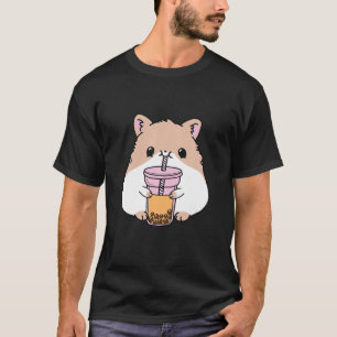 Camiseta Kawaii Hamster Bubble Tea Milt Cute Anime Japonés