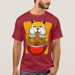 Camiseta Kawaii Hamster Ramen Animal Soba Udon Anime Mascot