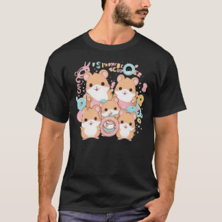 Camiseta Kawaii Hamster Rings Squad Art