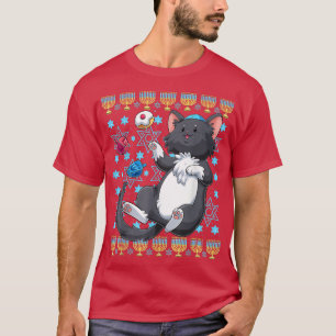 Camiseta Kawaii Hanukkah Cat Chanukah Judía Dueño de gato M