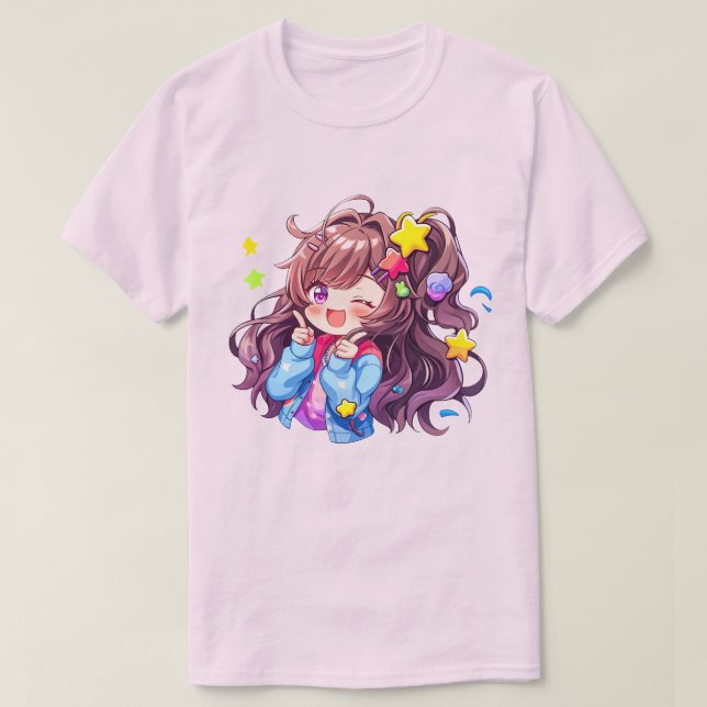 Camiseta Kawaii Happy Loli Star Chica (Diseño del anverso)