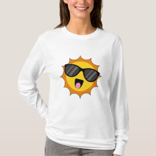 Camiseta Kawaii Happy Sun con gafas de sol