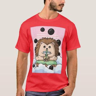 Camiseta Kawaii Hedgehog Bubble Boba Tea de leche Aest japo