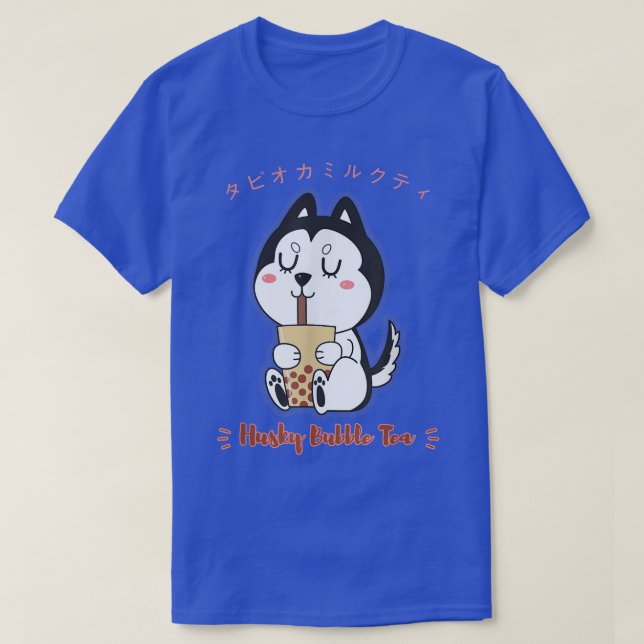 Camiseta Kawaii Husky boba (Diseño del anverso)