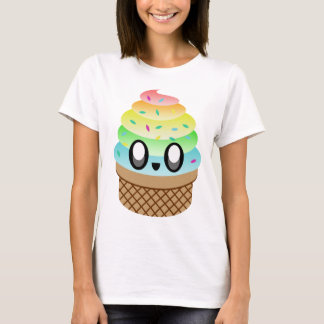 Camiseta Kawaii Ice Cream Rainbow Cono