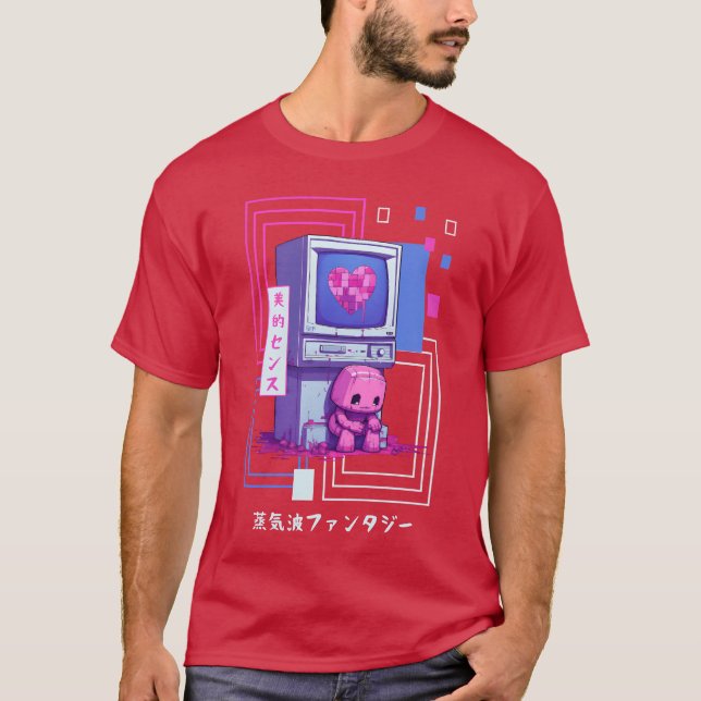 Camiseta Kawaii Japanese Retro 90s Nostalgia Vaporwave Retr (Anverso)