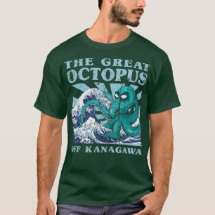 Camiseta Kawaii Japón Gran Ola de Ola Grande Octopus Cute J