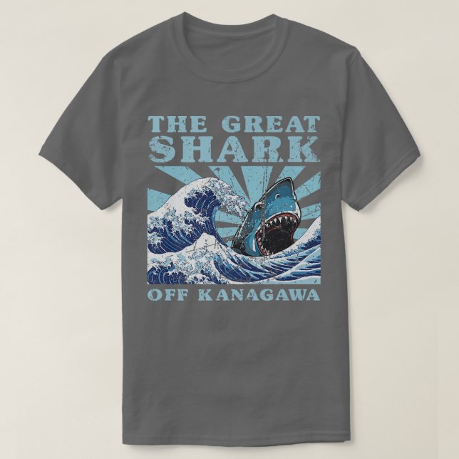 Camiseta Kawaii Japón Gran Ola de Tiburón Grande Cute Japón (Diseño del anverso)