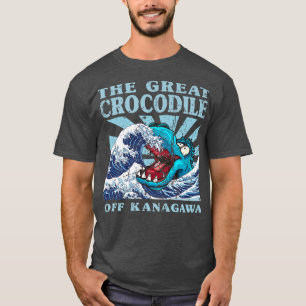 Camiseta Kawaii Japón Gran Ola Grande Crocodile Cute Ja