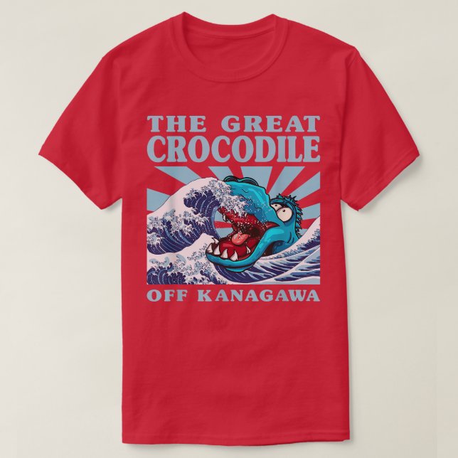 Camiseta Kawaii Japón Gran Ola Grande Crocodile Cute Ja (Diseño del anverso)