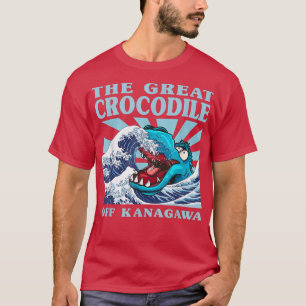 Camiseta Kawaii Japón Gran Ola Grande Crocodile Cute Ja