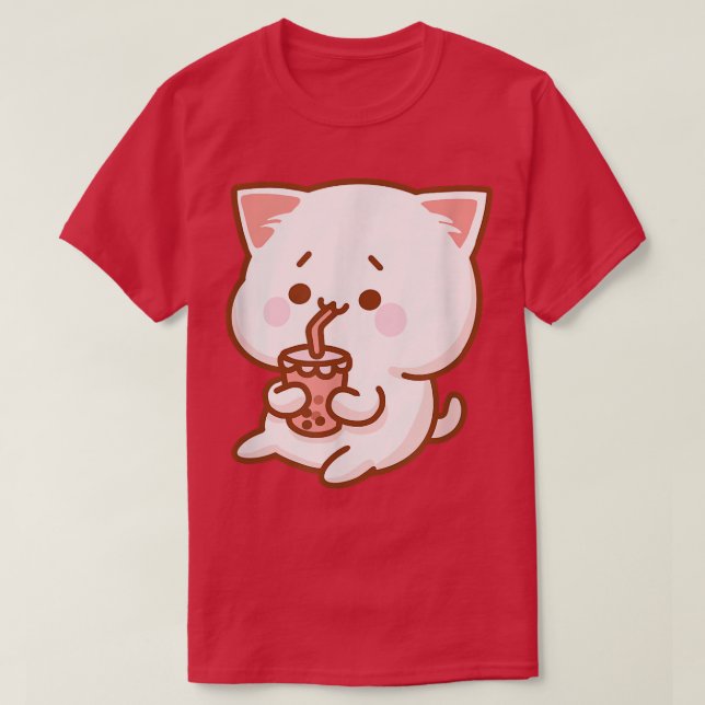 Camiseta Kawaii Japón Otaku Boba Tea Bubble Tea Neko Cute K (Diseño del anverso)