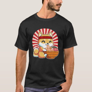 Camiseta Kawaii Japonés Anime Shiba Inu Ramen Cute Japonese