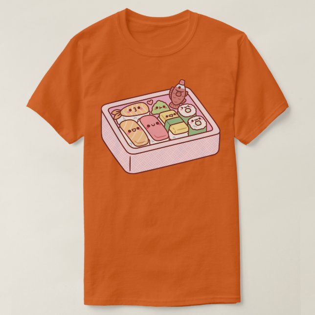 Camiseta Kawaii Japonés Bento Box Sushi (Diseño del anverso)