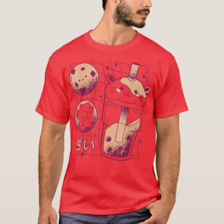 Camiseta Kawaii japonés Boba Tea Guinea Cerdo Donut Cookie 