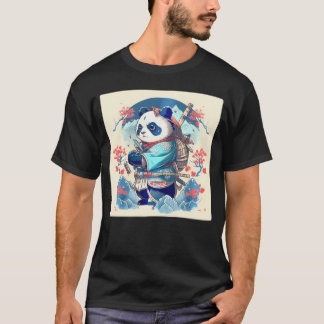 Camiseta Kawaii japonés Samurai Anime Panda