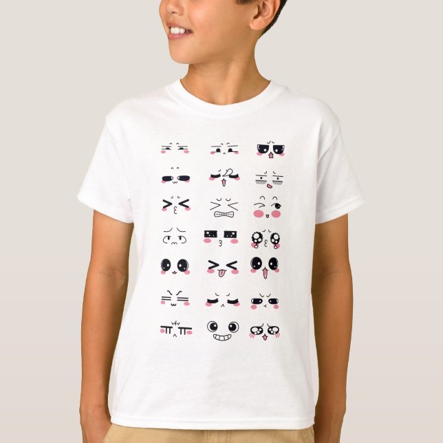 Camiseta kawaii kaomoji (Anverso)