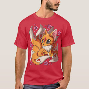 Camiseta Kawaii Kitsune De Los Nueve Japoneses Se Esclavizó