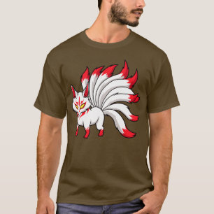 Camiseta Kawaii Kitsune, figura japonesa de Yokai