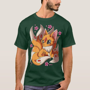 Camiseta Kawaii Kitsune Fox Nine Japonés Taile Fox Magica