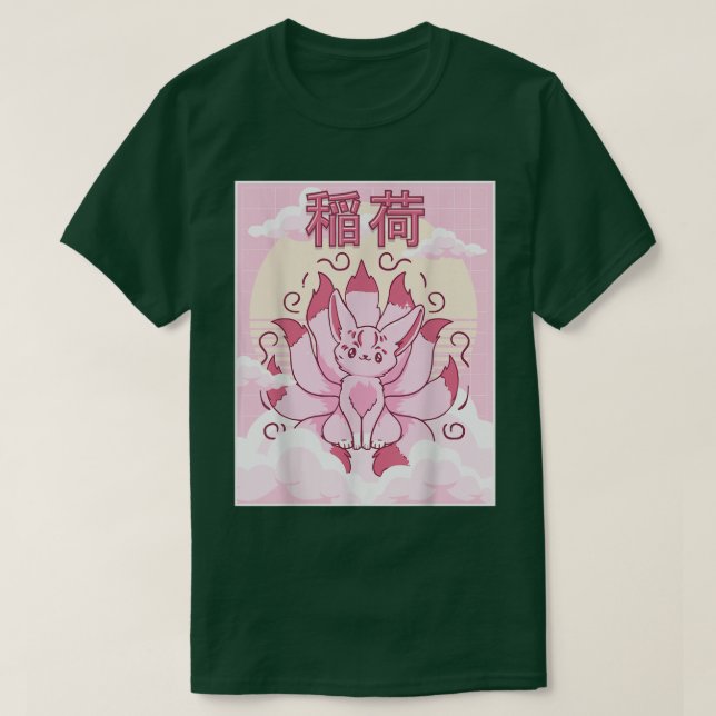 Camiseta Kawaii Kitsune Inari Para La Estética Japonesa Nue (Diseño del anverso)
