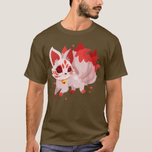 Camiseta Kawaii Kitsune Nueve detalles japoneses para diver