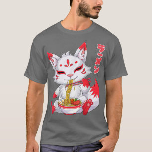 Camiseta Kawaii Kitsune Ramen Noodles Japoneses de Anime