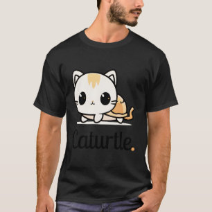 Camiseta Kawaii Kitten Caturtle Anime Cat Chibi Turtle Cat