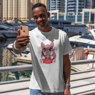 Camiseta Kawaii Kitten comiendo Ramen