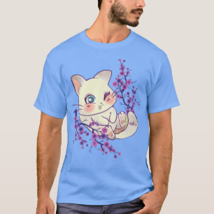 Camiseta Kawaii Kitten Flower B