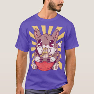 Camiseta Kawaii Kitten Gaming Cat Ramen Noodles