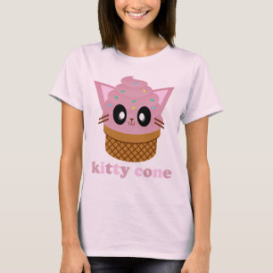Camiseta kawaii kitty cone helado cat meow