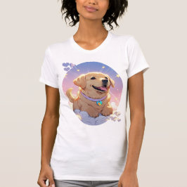 Camiseta Kawaii Labrador Recuperador cielo y estrellas