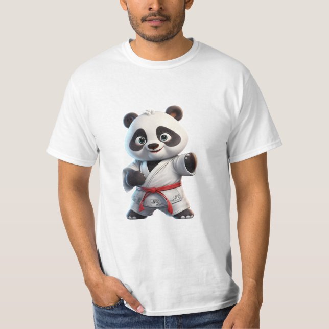 Camiseta kawaii lindo fresco karate panda (Anverso)