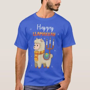 Camiseta Kawaii Llamakkah Llama Candles Menorah Happy Hanuk